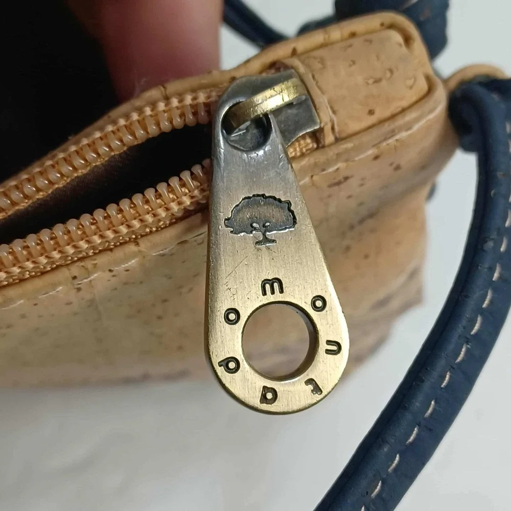 Montado Cork Crossbody Bag Floral‎ Purse Small Double Zipper READ